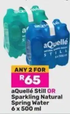 Game aQuellé Still OR Sparkling Natural Spring Water offer