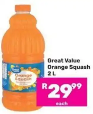 Game Great Value Orange Squash 2L offer