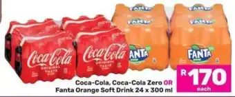 Game Coca-Cola, Coca-Cola Zero OR Fanta Orange Soft Drink 24 x 300 ml offer