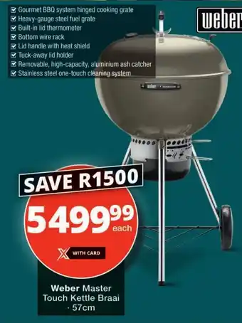 Checkers Weber Master Touch Kettle Braai offer