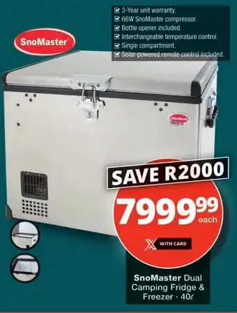 Checkers SnoMaster Dual Camping Fridge & Freezer 40L offer