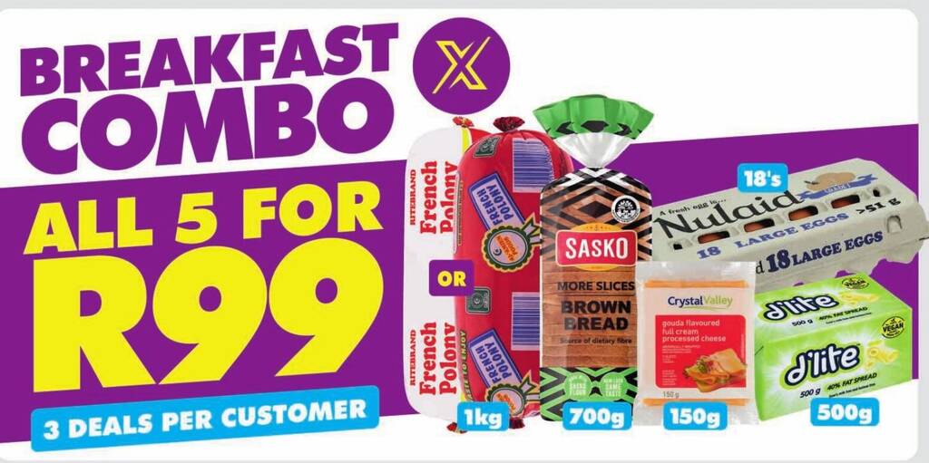 BREAKFAST COMBO offer at Shoprite