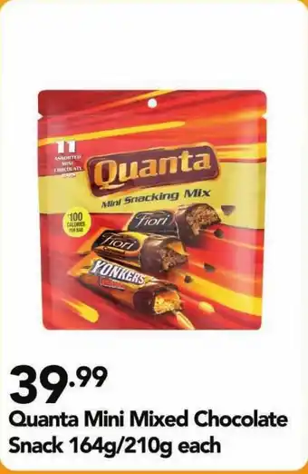 Shoprite Quanta Mini Mixed Chocolate Snack 164g/210g each offer