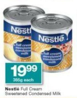 Checkers Nestlé Full Cream Sweetened Condensed Milk 385g offer