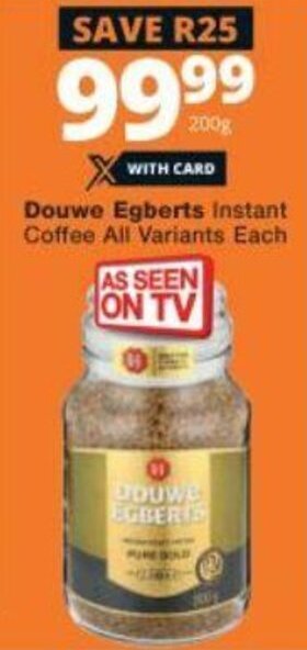 Douwe Egberts Instant Coffee All Variants 200g