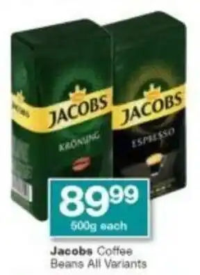 Checkers Jacobs Coffee Beans All Variants 500g offer