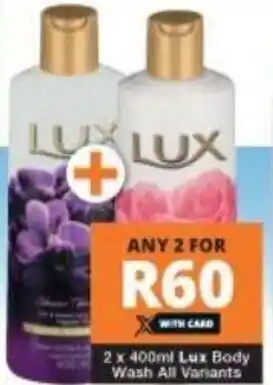 Checkers Lux Body Wash All Variants 2x400ml offer