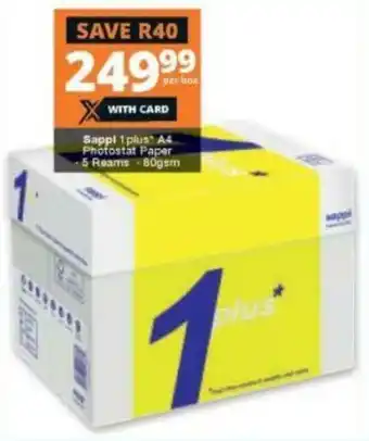 Checkers Sappl 1 Plus A4 Photostat Paper 5-reams 80gsm offer