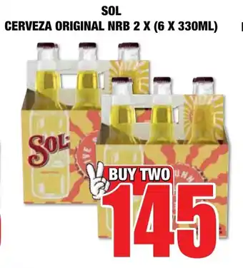 Boxer Liquors SOL CERVEZA ORIGINAL NRB 2 X (6 X 330ML) offer