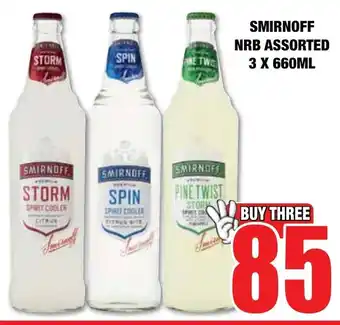 Boxer Liquors SMIRNOFF NRB ASSORTED 3 X 660ML offer