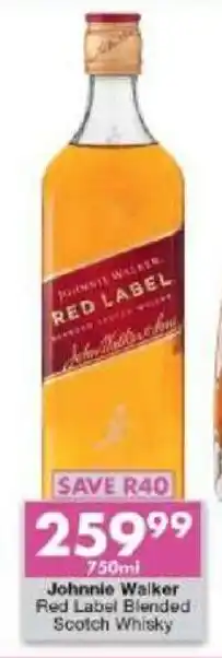 President Liquor Johnnie Walker Red Label Blended Scotch Whisky offer