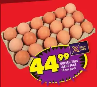 Shoprite GOLDEN YOLK LARGE EGGS 18 per pack offer