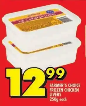 Shoprite FARMER'S CHOICE FROZEN CHICKEN LIVERS 250g each offer
