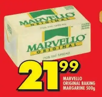 Shoprite MARVELLO ORIGINAL BAKING MARGARINE 500g offer