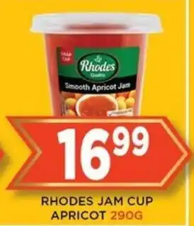 Goal Supermarket RHODES JAM CUP APRICOT 290G offer