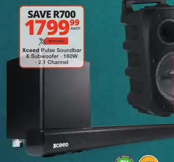 Checkers Xceed Pulse Soundbar & Subwoofer 160W 2.1 Channel offer