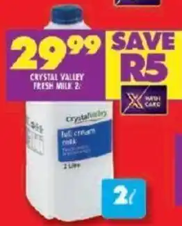 Shoprite CRYSTAL VALLEY FRESH MILK 2L offer