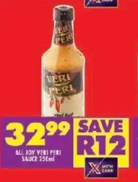 Shoprite ALL JOY VERI PERI SAUCE 250ml offer