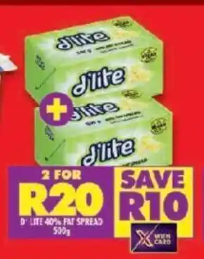 Shoprite D'LITE 40% FAT SPREAD offer