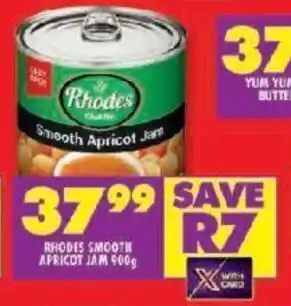 Shoprite RHODES SMOOTH APRICOT JAM 400g offer