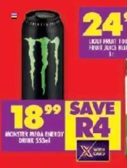 MONSTER MEGA ENERGY DRINK 553ml offer at Shoprite