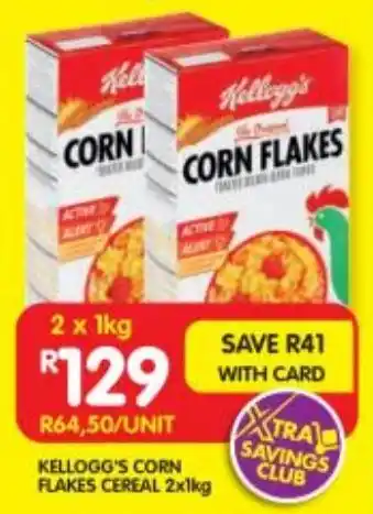 Shoprite KELLOGG'S CORN FLAKES CEREAL 2x1kg offer