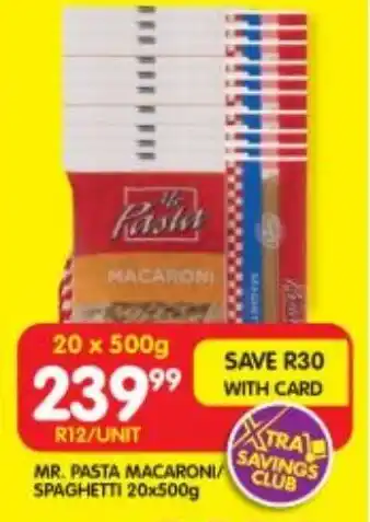MR. PASTA MACARONI/ SPAGHETTI 20x500g