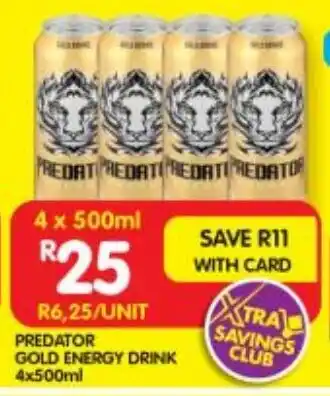Shoprite PREDATOR GOLD ENERGY DRINK 4x500ml offer