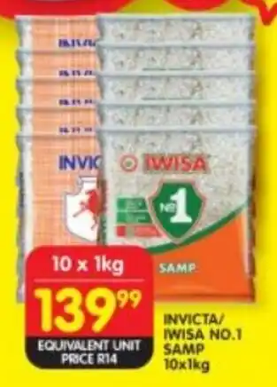 Shoprite INVICTA/ IWISA NO.1 SAMP 10x1kg offer