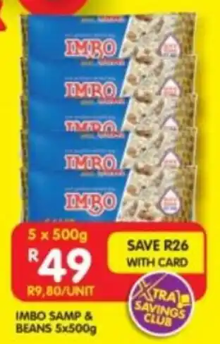 Shoprite IMBO SAMP & BEANS 5x500g offer