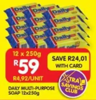 Shoprite DAILY MULTI-PURPOSE SOAP 12x250g offer