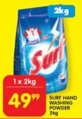 Shoprite SURF HAND WASHING POWDER 2kg offer