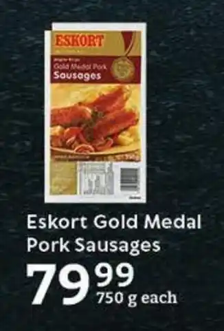 Oxford Freshmarket Eskort Gold Medal Pork Sausages offer