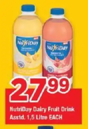OK Grocer NutriDay Dairy Fruit Drink Asstd. 1,5 Litre EACH offer