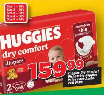 OK Grocer Huggies Dry Comfort Disposable Nappies Value Pack Asstd. PER PACK offer
