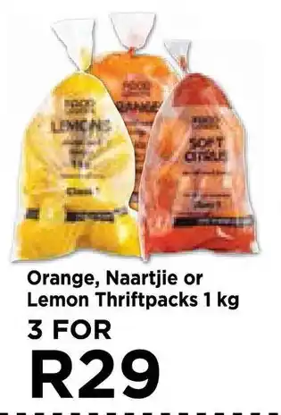 Food Lover's Market Orange, Naartjie or Lemon Thriftpacks 1 kg offer