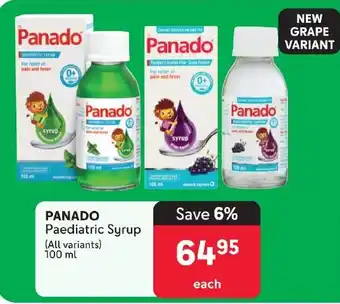 Makro PANADO Paediatric Syrup (All variants) 100ml offer