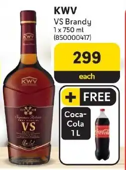 Makro KWV VS Brandy + Coca-Cola 1L FREE offer