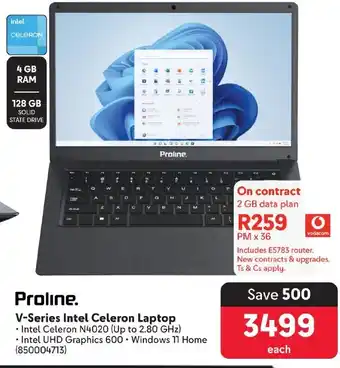 Makro Proline V-Series Intel Celeron Laptop offer