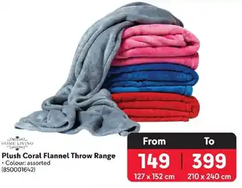 Makro Plush Coral Flannel Throw Range offer