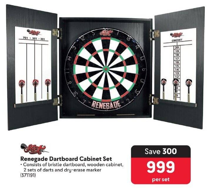 Renegade Dartboard Set offer at Makro