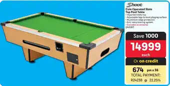 Makro Shoot Coin Operated Slate Top Pool Table offer