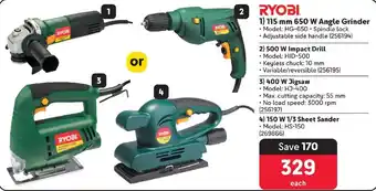 RYOBI 115 mm 650 W Angle Grinder