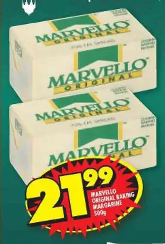 Shoprite MARVELLO ORIGINAL BAKING MARGARINE 500g offer