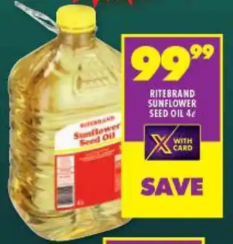 Shoprite RITEBRAND SUNFLOWER SEED OIL 4L offer