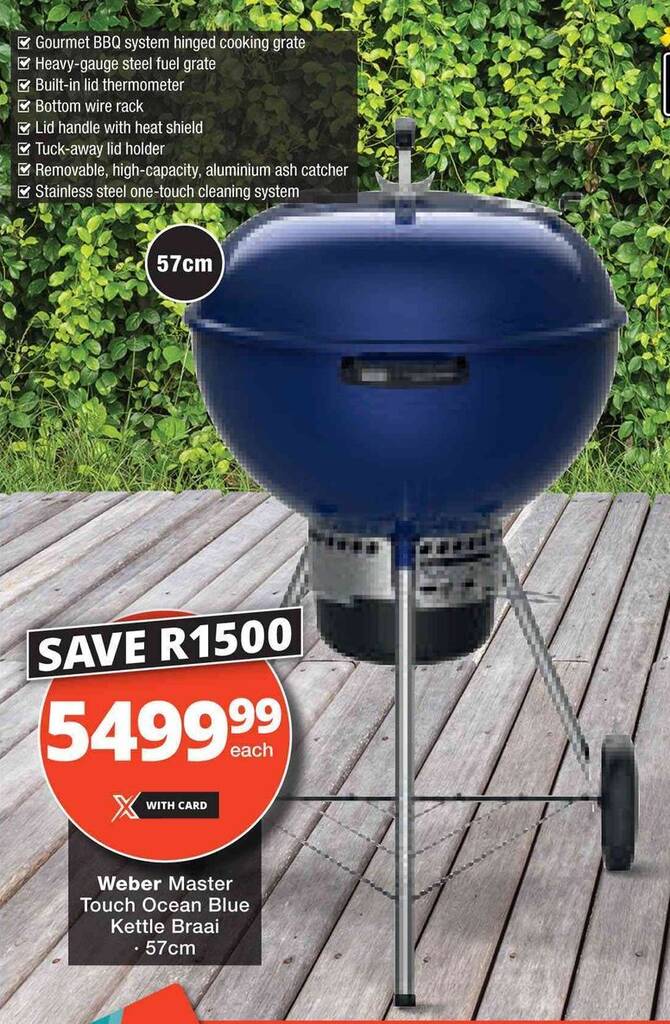 er Master Touch Ocean Blue Kettle Braai 57cm offer at Checkers