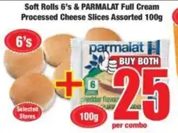 Boxer Soft Rolls 6's & PARMALAT Full Cream Processed Cheese Slices Assorted 100g offer