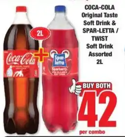 Boxer COCA-COLA Original Taste Soft Drink & SPAR-LETTA/ TWIST Soft Drink Assorted 2L offer