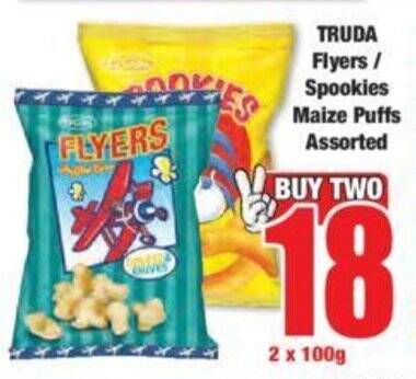 TRUDA Flyers/ Spookies Maize Puffs Assorted offer at Boxer