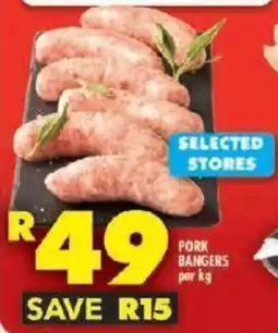 Shoprite PORK BANGERS offer